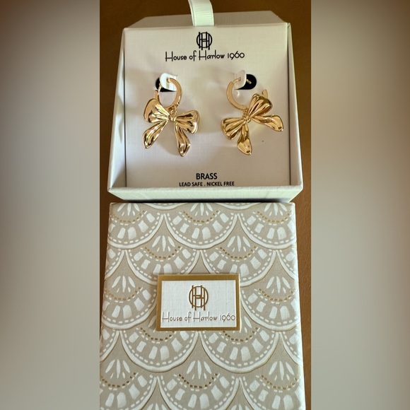 House of Harlow 1960 Jewelry - House of Harlow 1960 Gold Bow Earrings